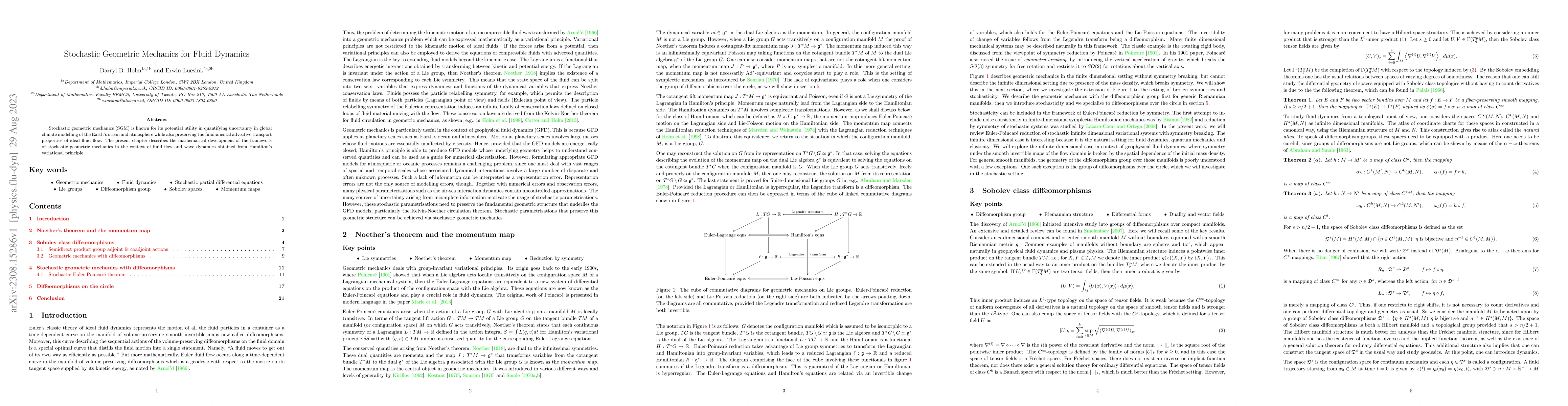Thumbnail for Stochastic Geometric Mechanics for Fluid Dynamics