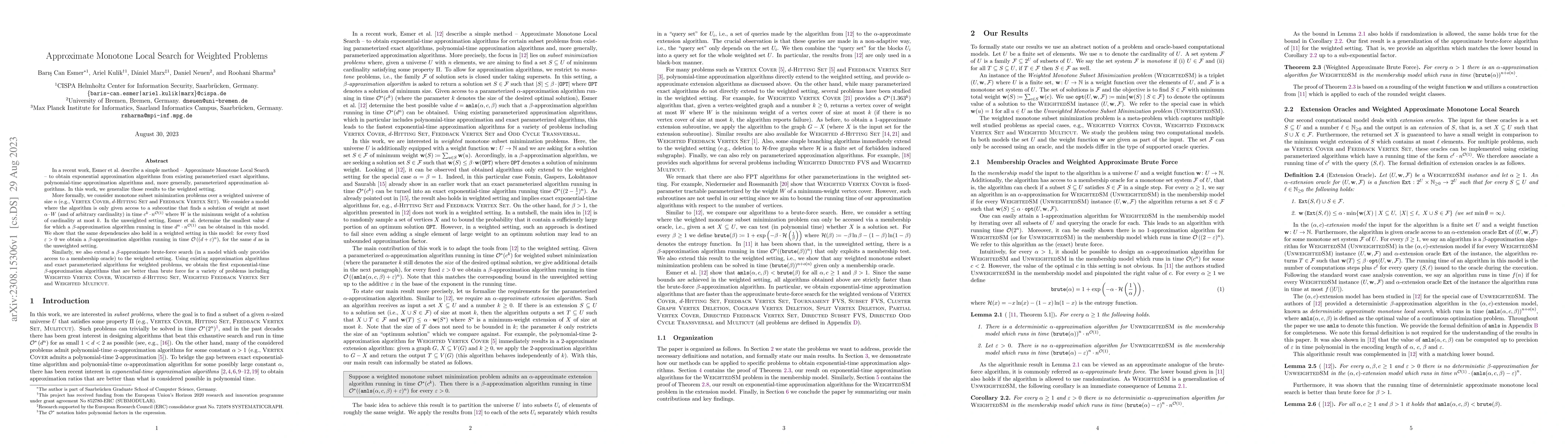 Thumbnail for Approximate Monotone Local Search for Weighted Problems