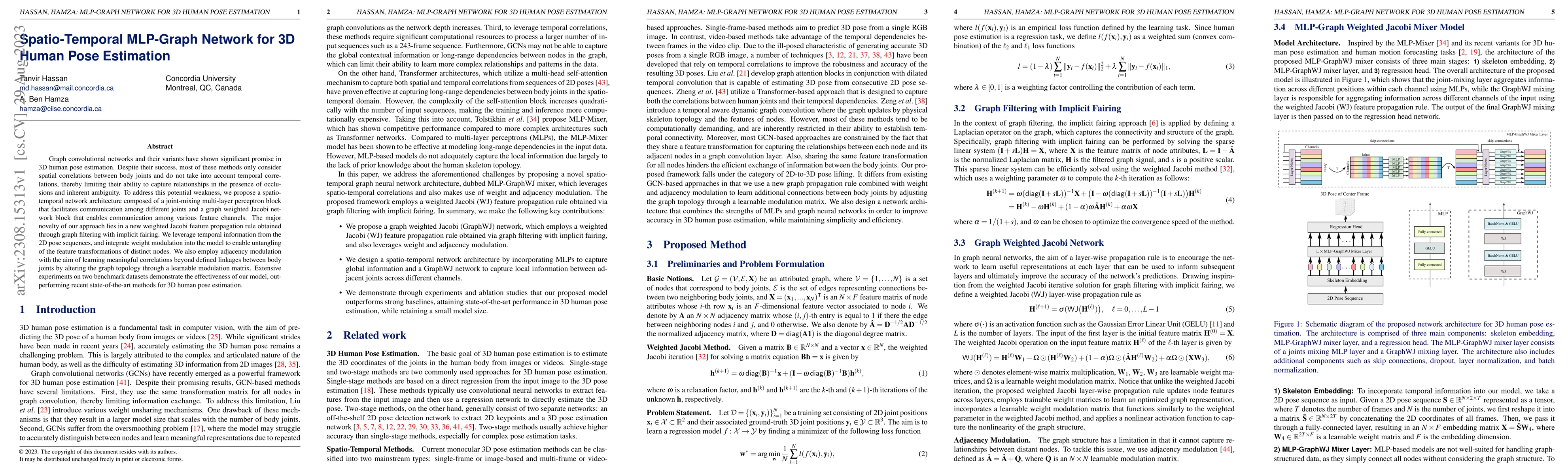 Thumbnail for Spatio-temporal MLP-graph network for 3D human pose estimation