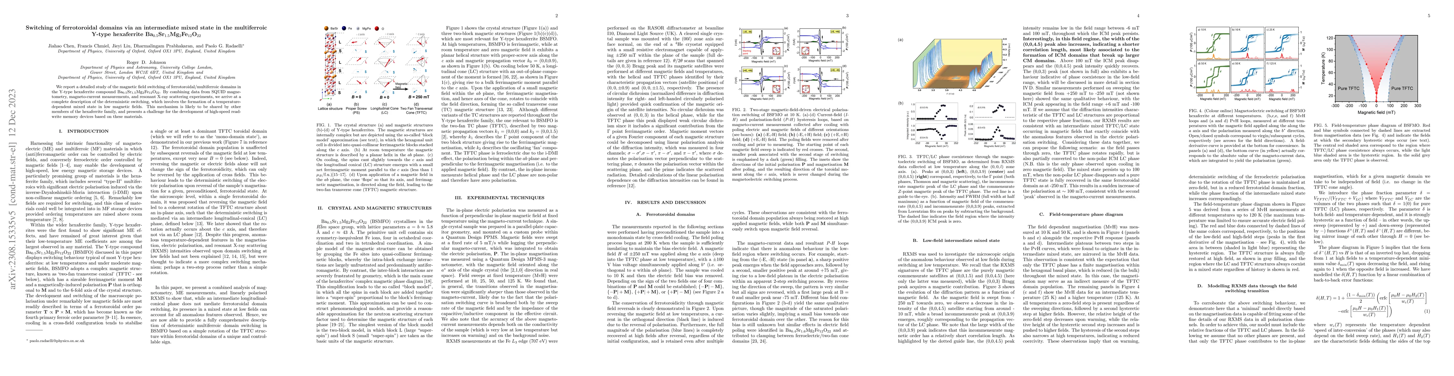 Thumbnail for Switching of ferrotoroidal domains via an intermediate mixed state in
  the multiferroic Y-type hexaferrite
  Ba$_{0.5}$Sr$_{1.5}$Mg$_2$Fe$_{12}$O$_{22}$