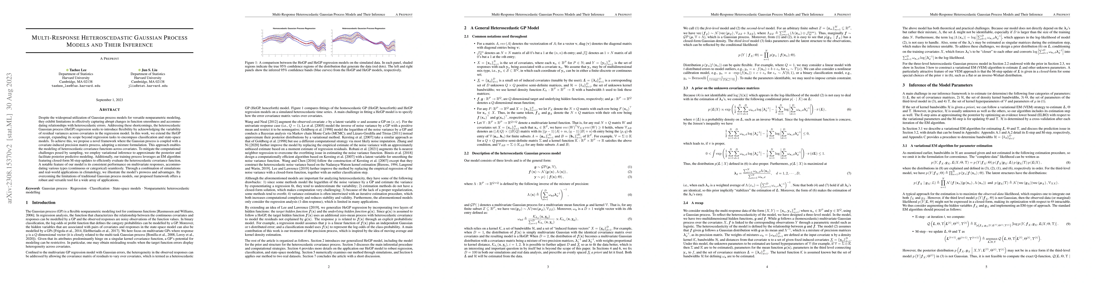 Thumbnail for Multi-Response Heteroscedastic Gaussian Process Models and Their
  Inference