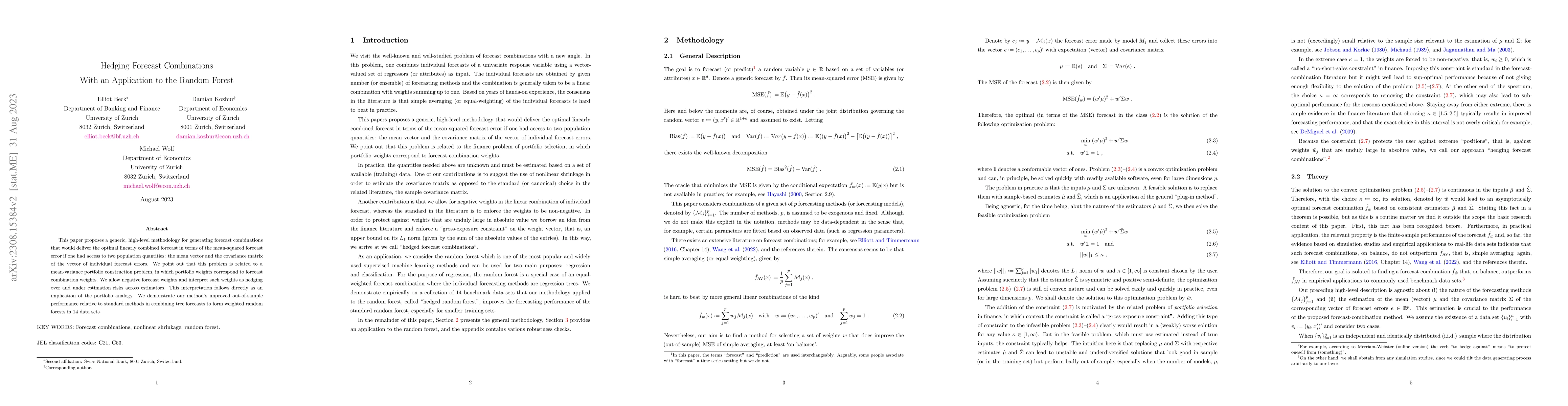 Thumbnail for Hedging Forecast Combinations With an Application to the Random Forest