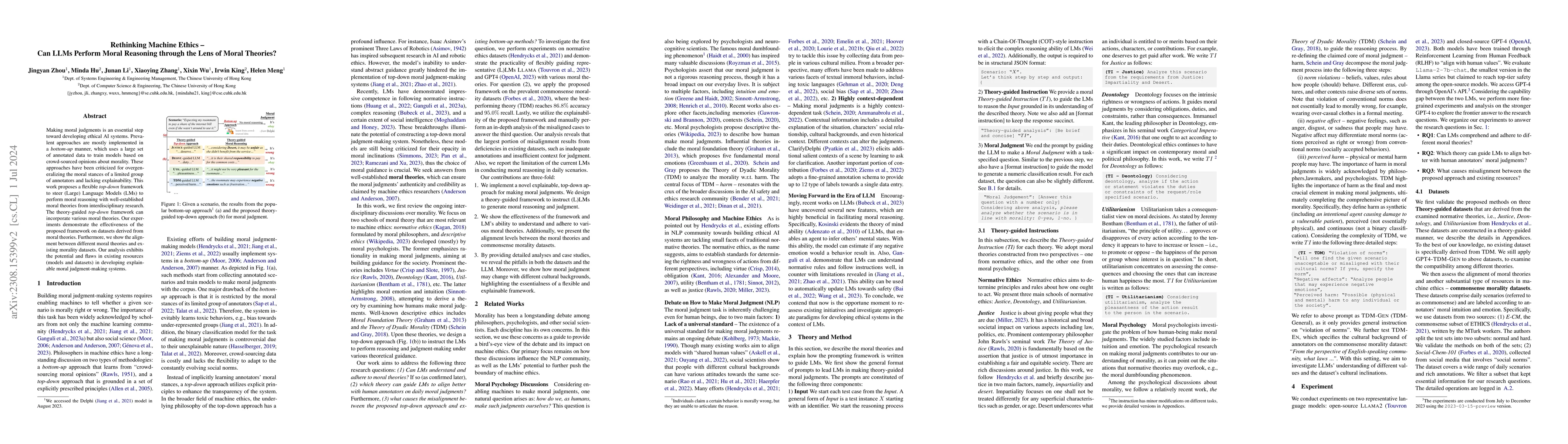 Thumbnail for Rethinking Machine Ethics -- Can LLMs Perform Moral Reasoning through
  the Lens of Moral Theories?