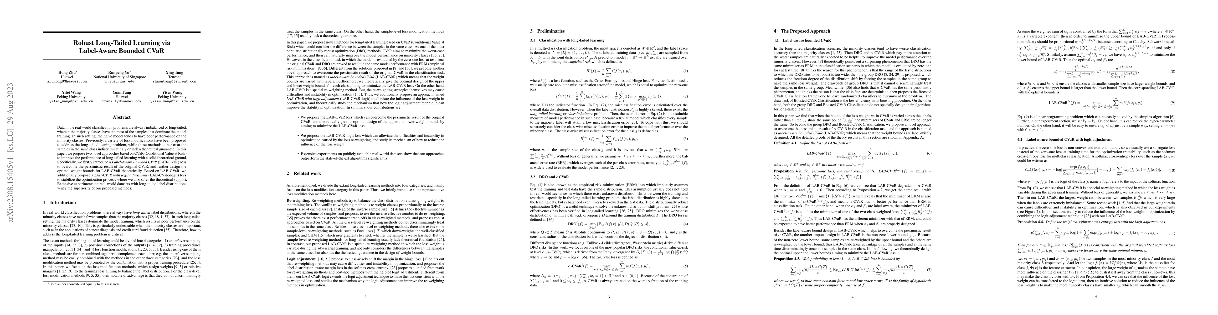 Thumbnail for Robust Long-Tailed Learning via Label-Aware Bounded CVaR