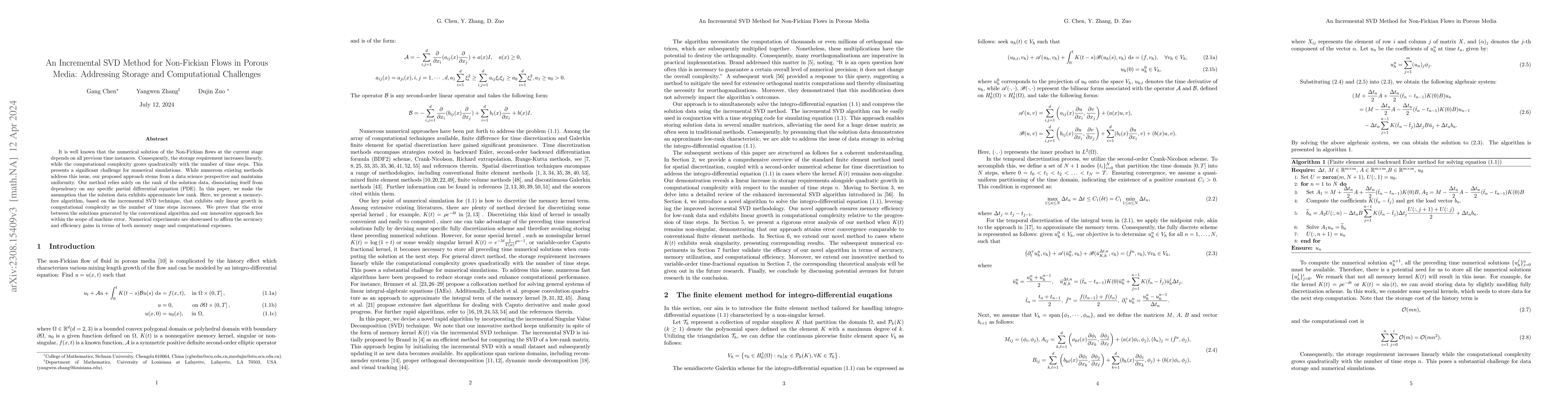 Thumbnail for An Incremental SVD Method for Non-Fickian Flows in Porous Media:
  Addressing Storage and Computational Challenges