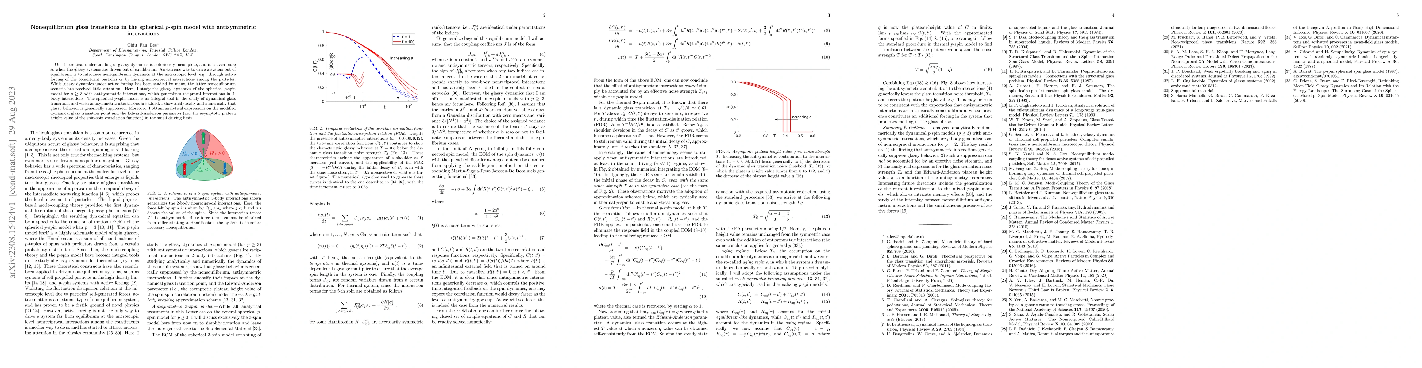 Thumbnail for Nonequilibrium glass transitions in the spherical $p$-spin model with
  antisymmetric interactions