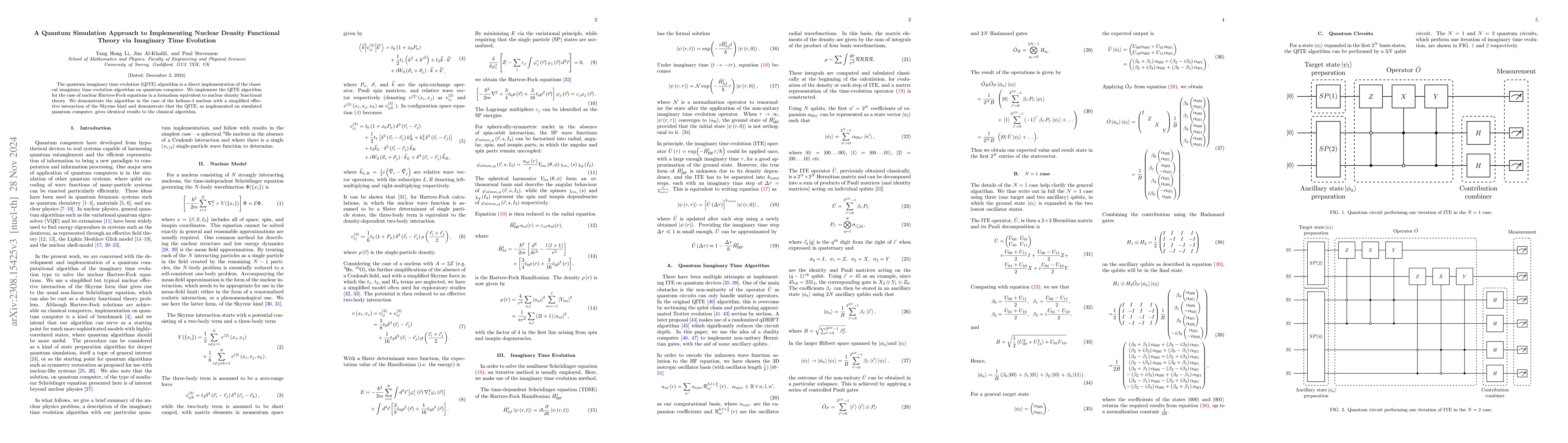 Thumbnail for A Quantum Simulation Approach to Implementing Nuclear Density Functional
  Theory via Imaginary Time Evolution