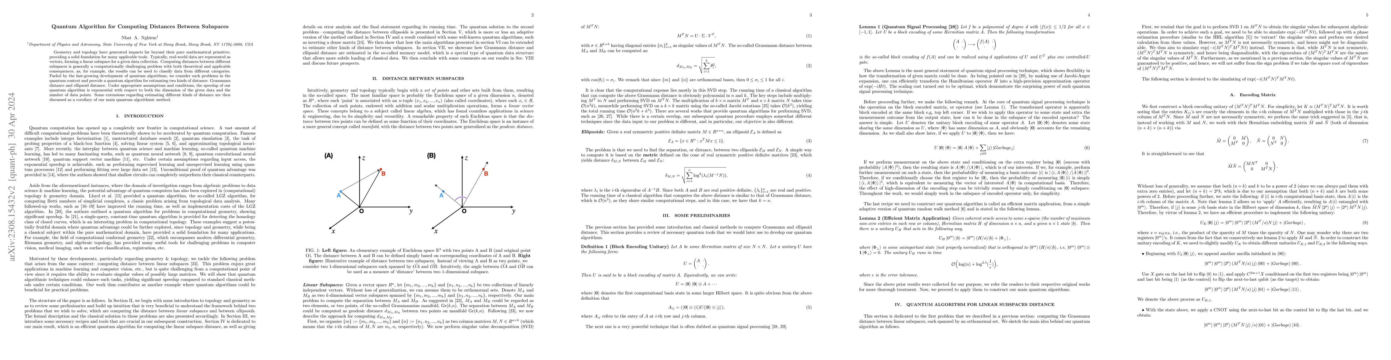 Thumbnail for Quantum Algorithm for Computing Distances Between Subspaces
