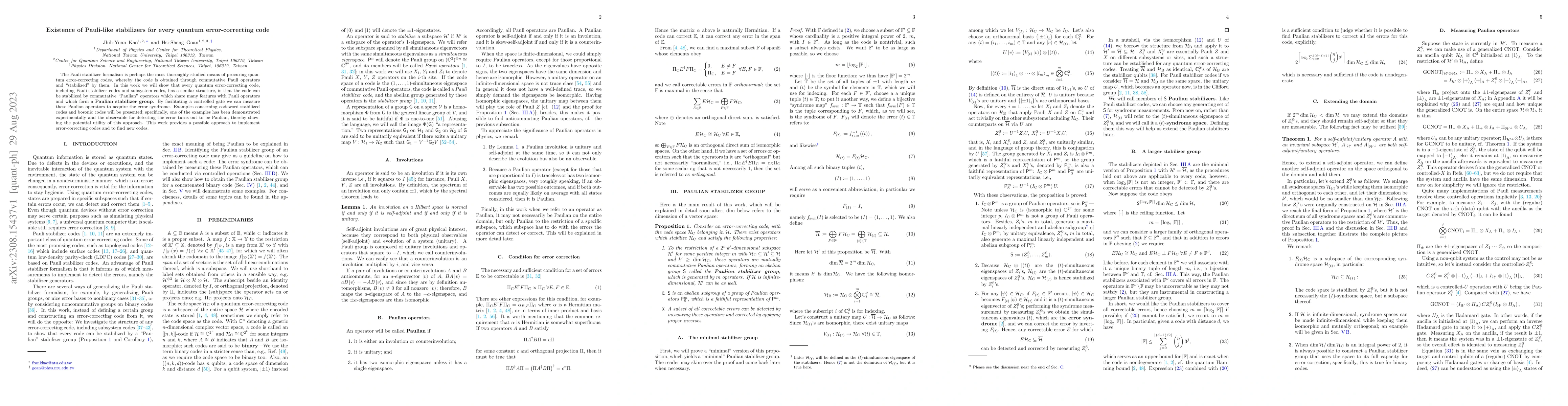 Thumbnail for Existence of Pauli-like stabilizers for every quantum error-correcting
  code