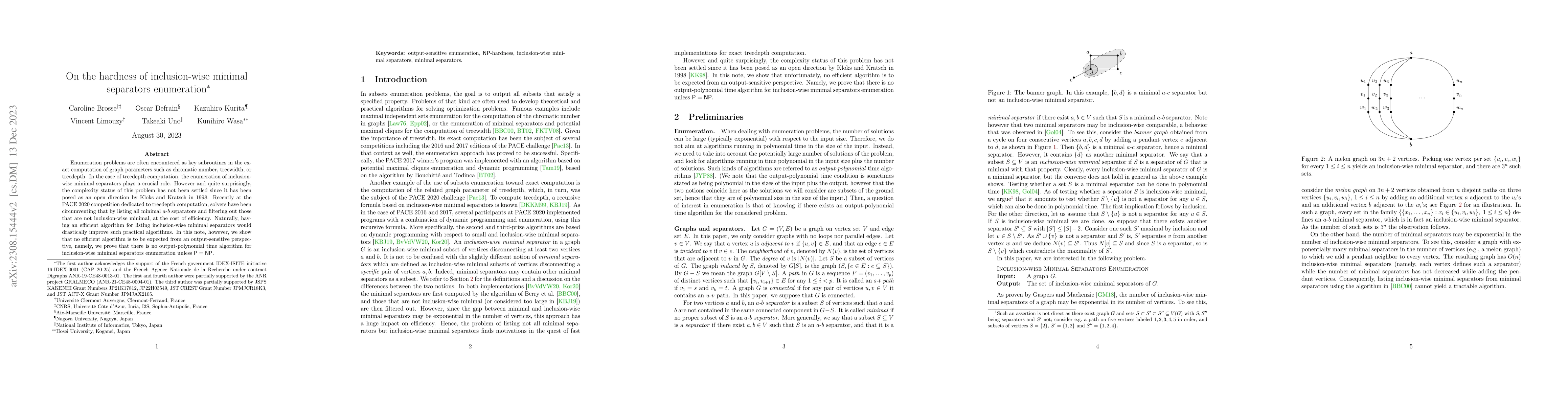 Thumbnail for On the hardness of inclusion-wise minimal separators enumeration