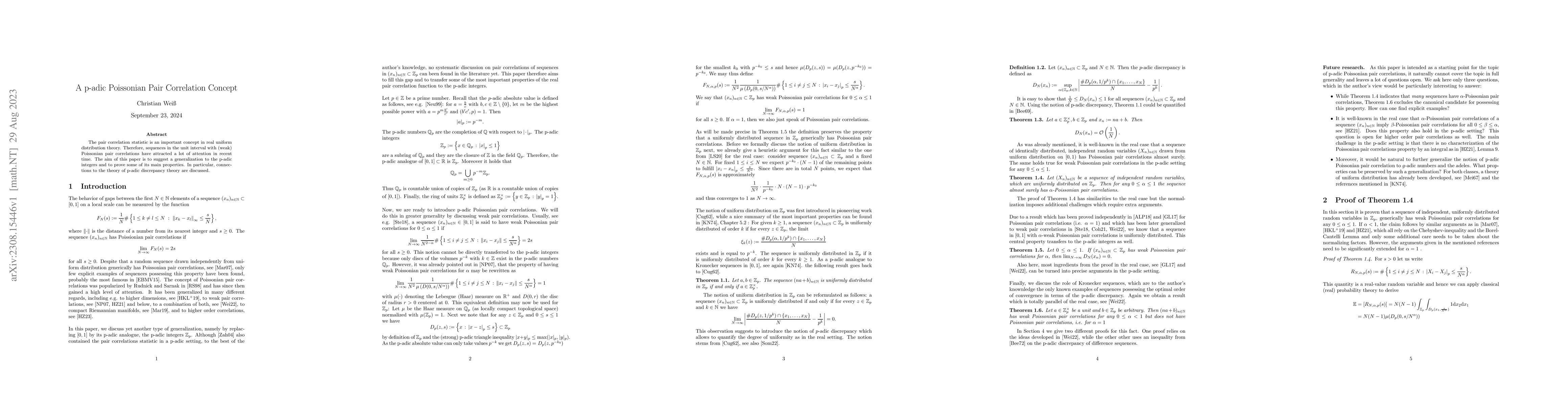 Thumbnail for A p-adic Poissonian Pair Correlation Concept