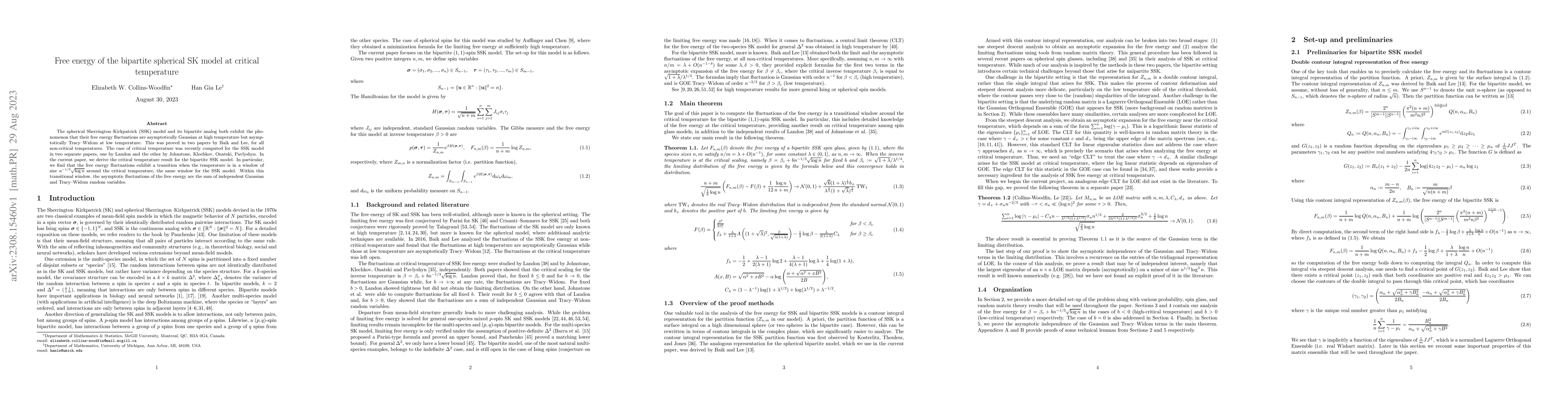 Thumbnail for Free energy of the bipartite spherical SK model at critical temperature
