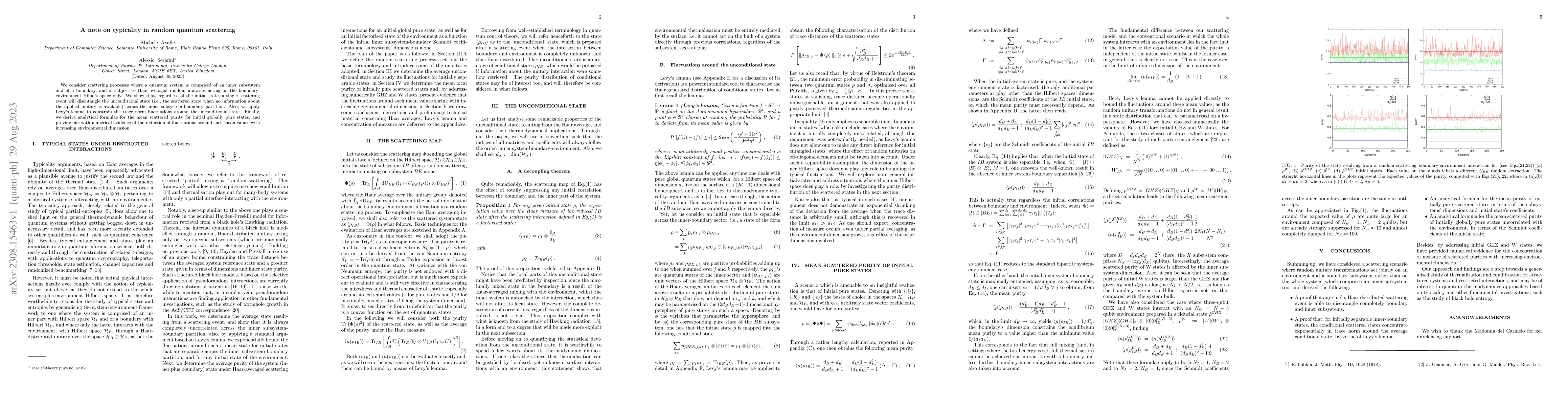 Thumbnail for A note on typicality in random quantum scattering