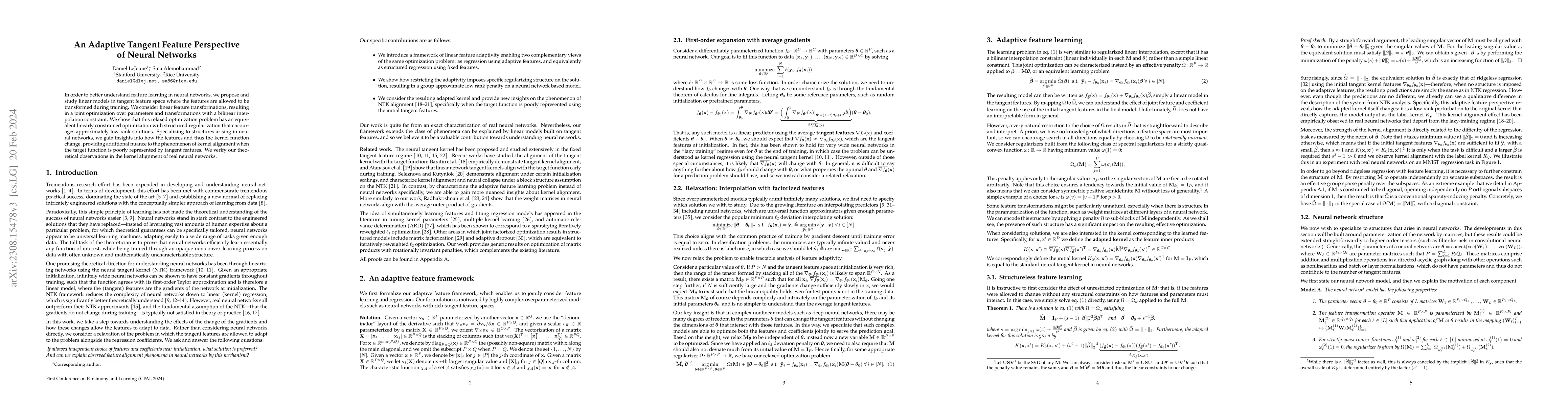 Thumbnail for An Adaptive Tangent Feature Perspective of Neural Networks