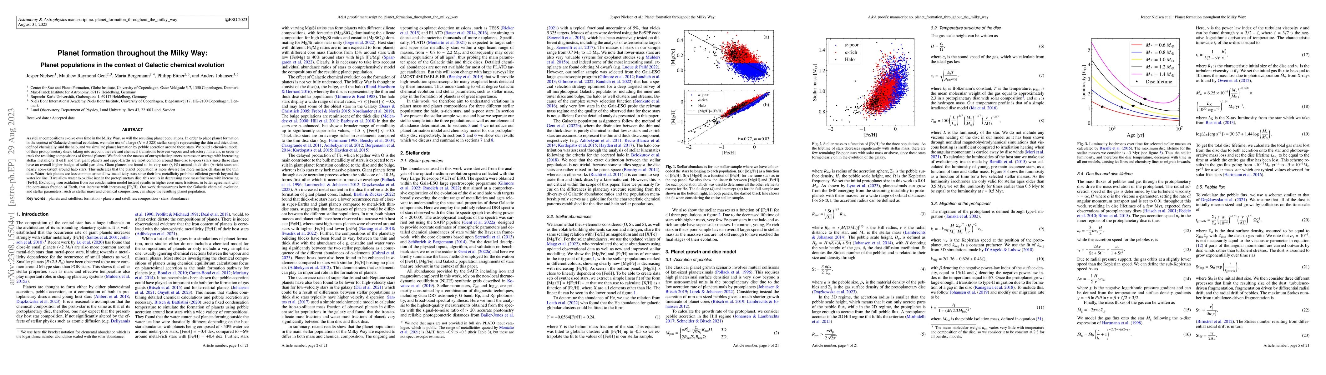 Thumbnail for Planet formation throughout the Milky Way: Planet populations in the
  context of Galactic chemical evolution