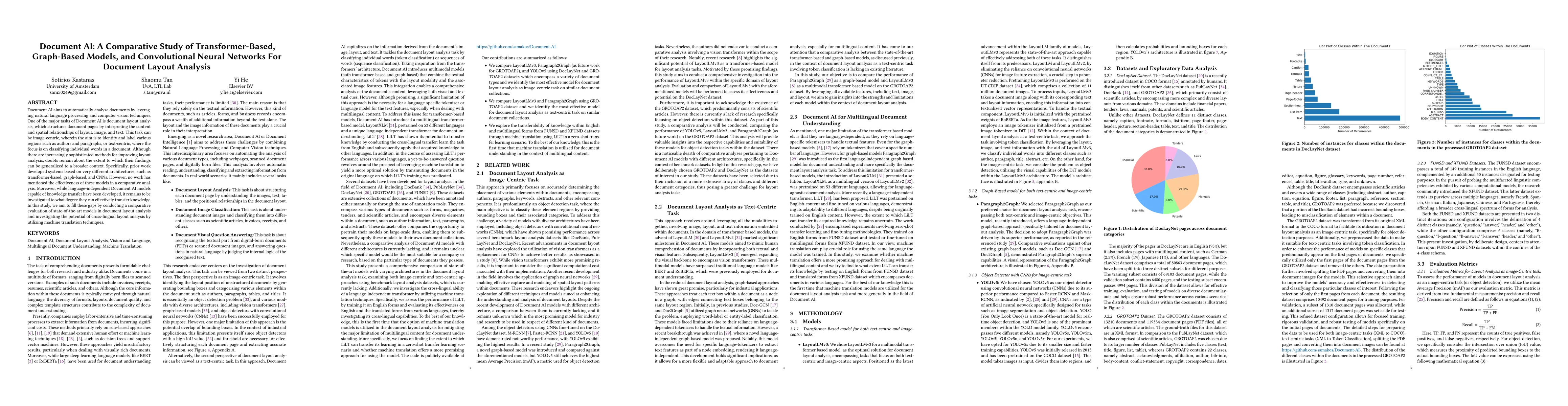 Thumbnail for Document AI: A Comparative Study of Transformer-Based, Graph-Based
  Models, and Convolutional Neural Networks For Document Layout Analysis