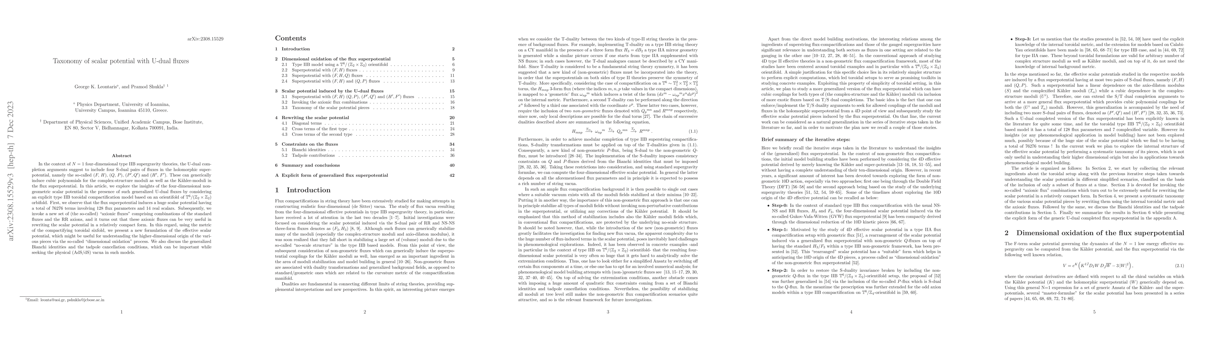 Thumbnail for Taxonomy of scalar potential with U-dual fluxes