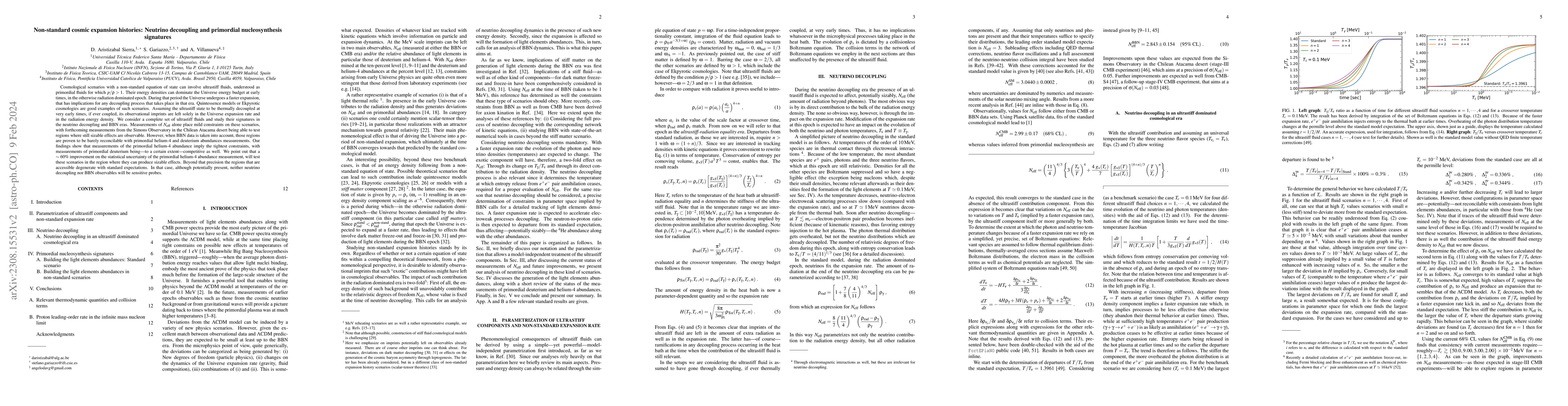 Thumbnail for Non-standard cosmic expansion histories: Neutrino decoupling and
  primordial nucleosynthesis signatures