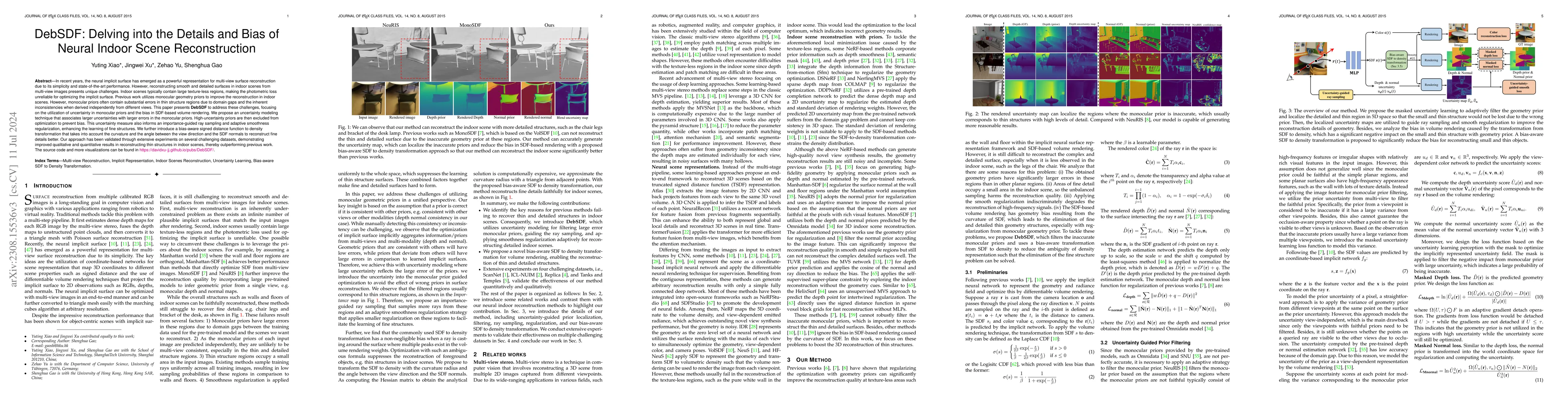 Thumbnail for DebSDF: Delving into the Details and Bias of Neural Indoor Scene
  Reconstruction