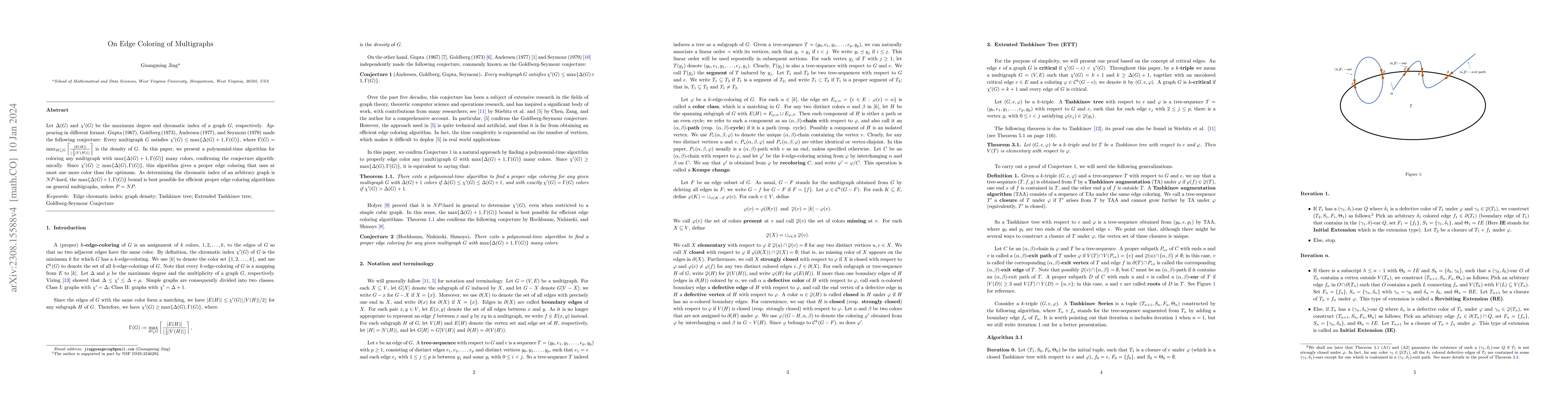 Thumbnail for On Edge Coloring of Multigraphs