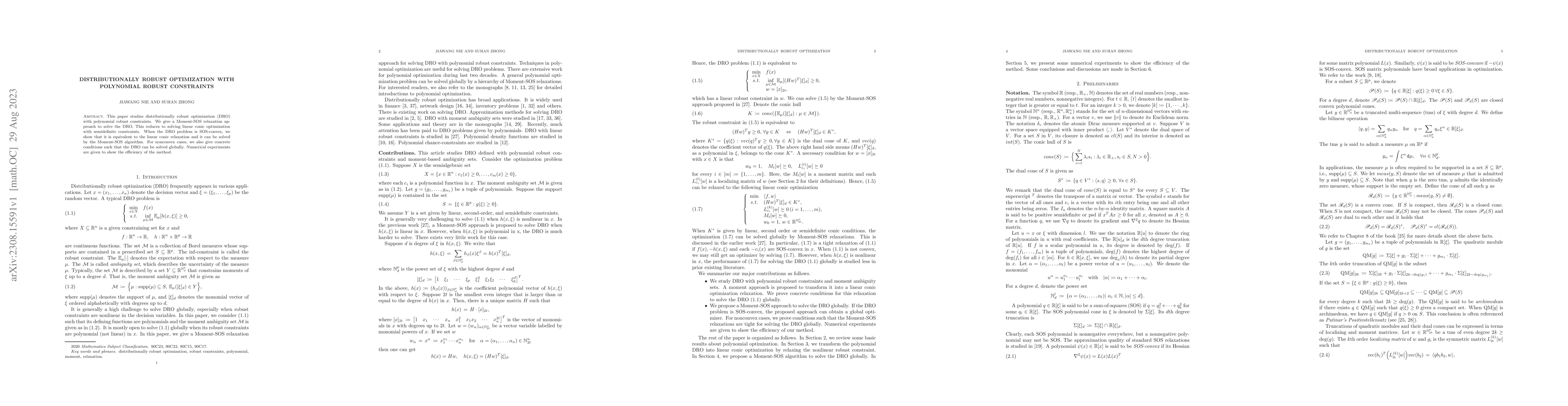 Thumbnail for Distributionally Robust Optimization with Polynomial Robust Constraints