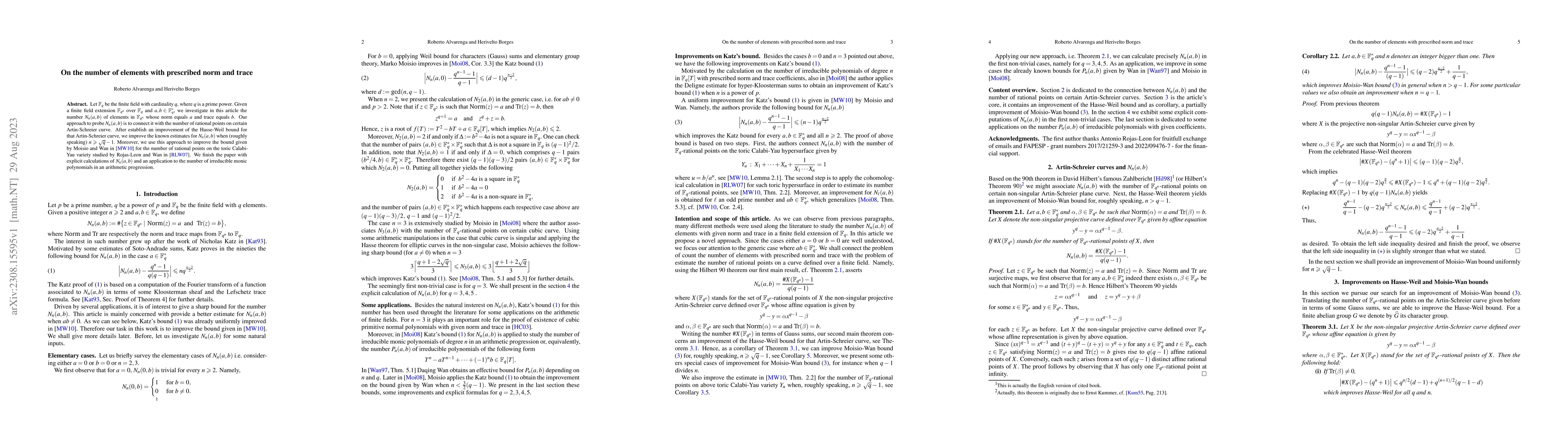 Thumbnail for On the number of elements with prescribed norm and trace