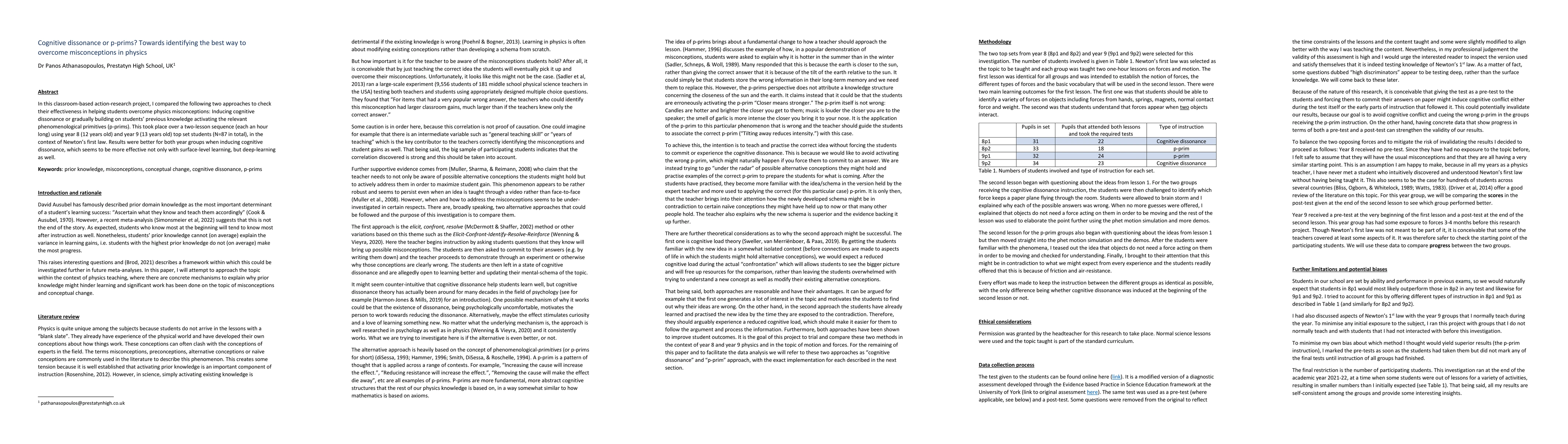 Thumbnail for Cognitive dissonance or p-prims? Towards identifying the best way to
  overcome misconceptions in physics