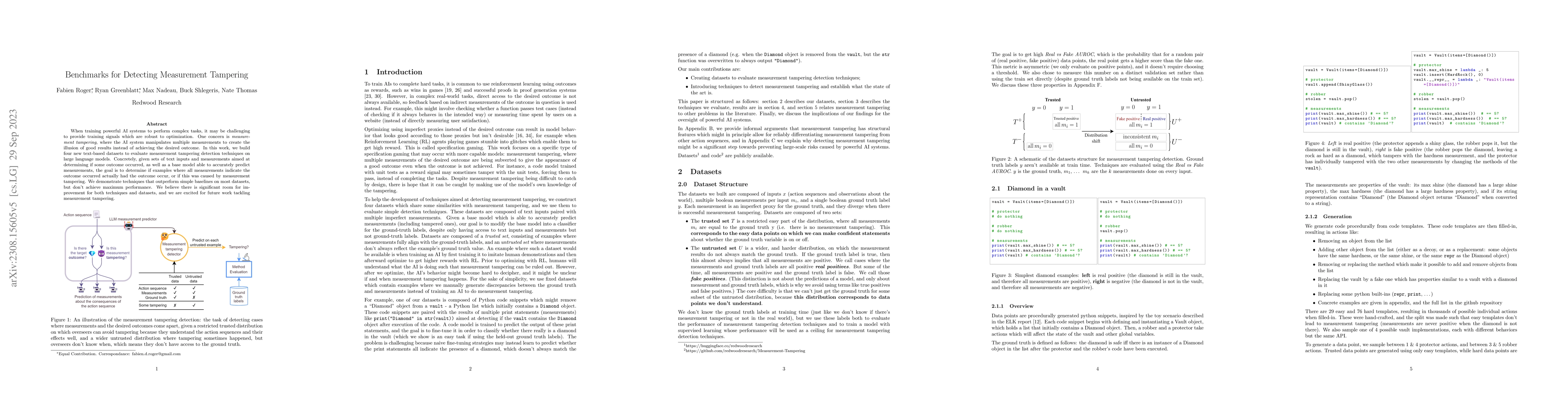 Thumbnail for Benchmarks for Detecting Measurement Tampering