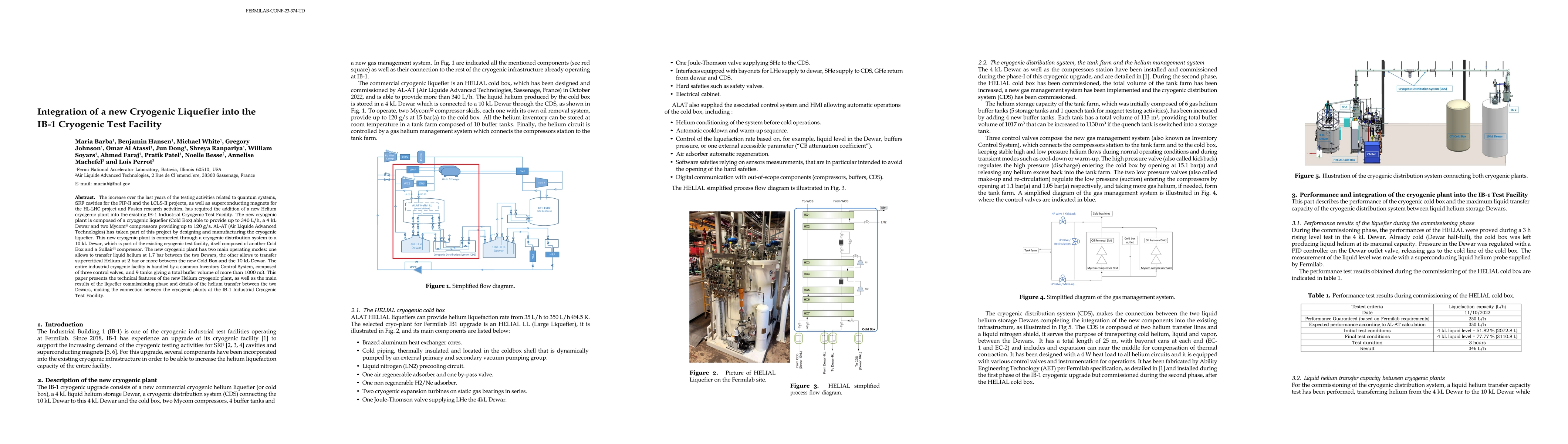 Thumbnail for Integration of a new Cryogenic Liquefier into the IB-1 Cryogenic Test
  Facility