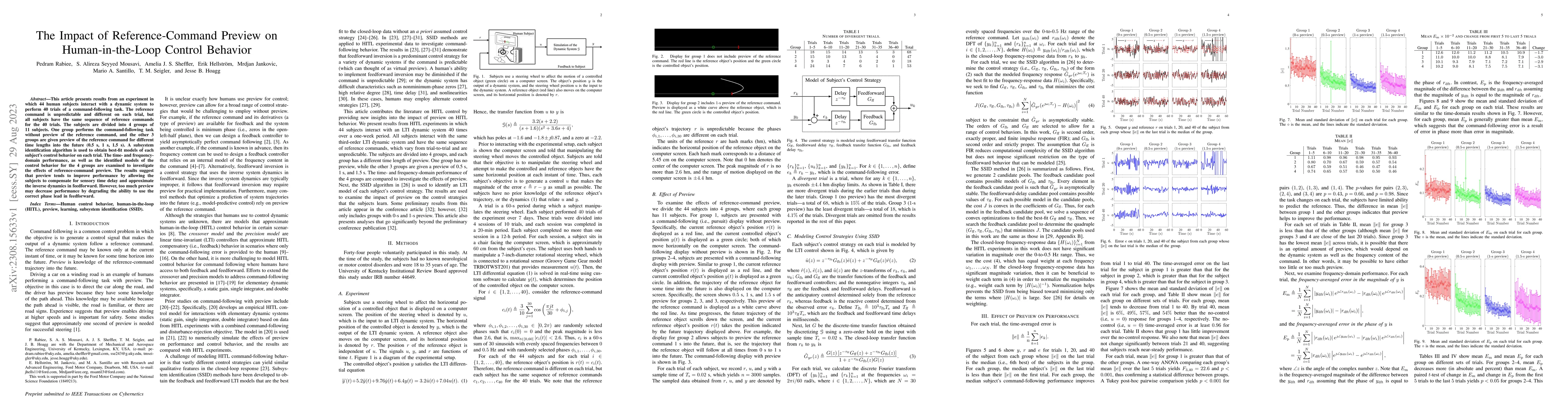 Thumbnail for The Impact of Reference-Command Preview on Human-in-the-Loop Control
  Behavior