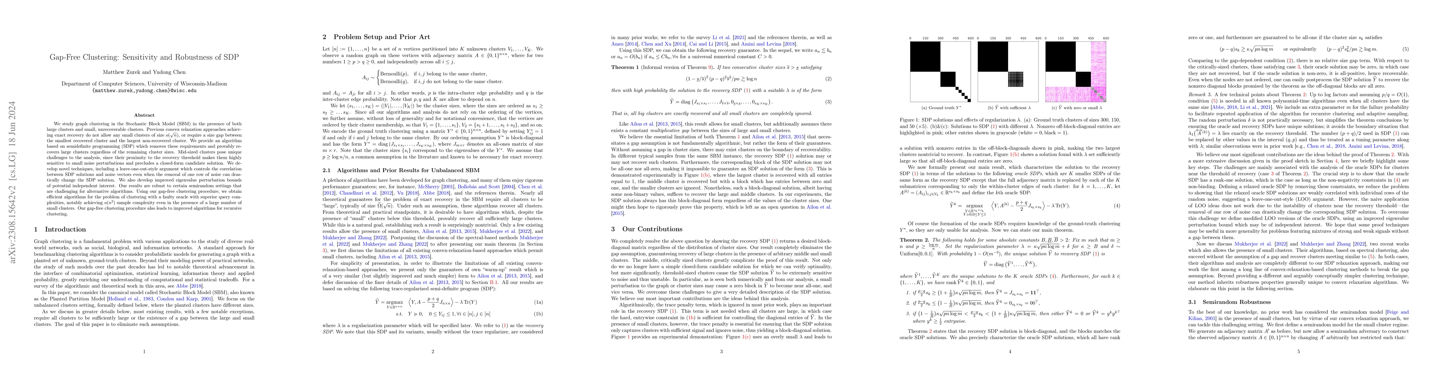 Thumbnail for Gap-Free Clustering: Sensitivity and Robustness of SDP
