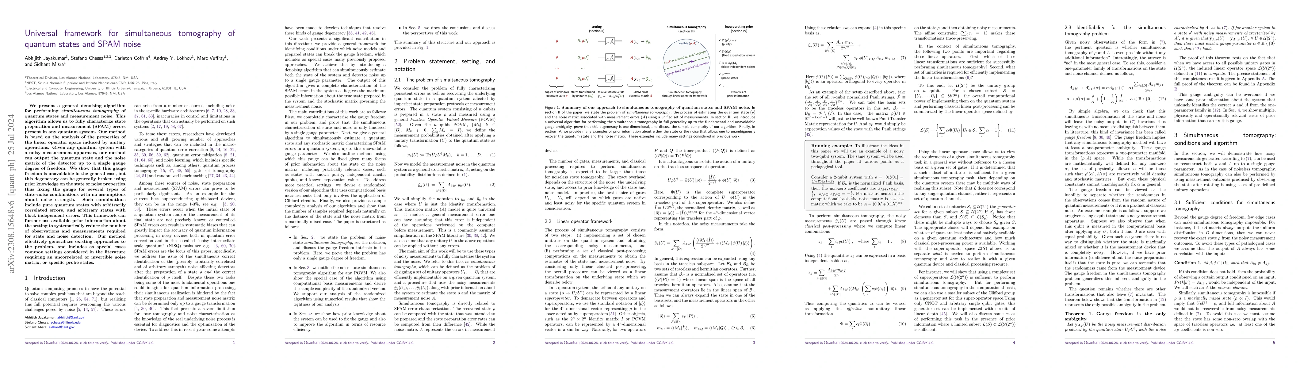 Thumbnail for Universal framework for simultaneous tomography of quantum states and
  SPAM noise