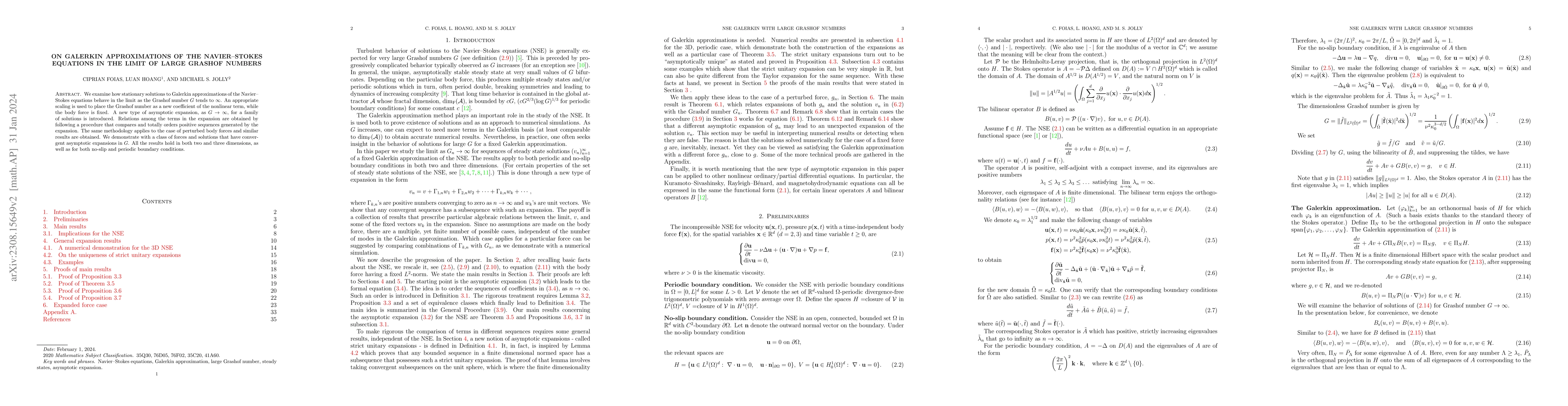 Thumbnail for On Galerkin approximations of the Navier-Stokes equations in the limit
  of large Grashof numbers