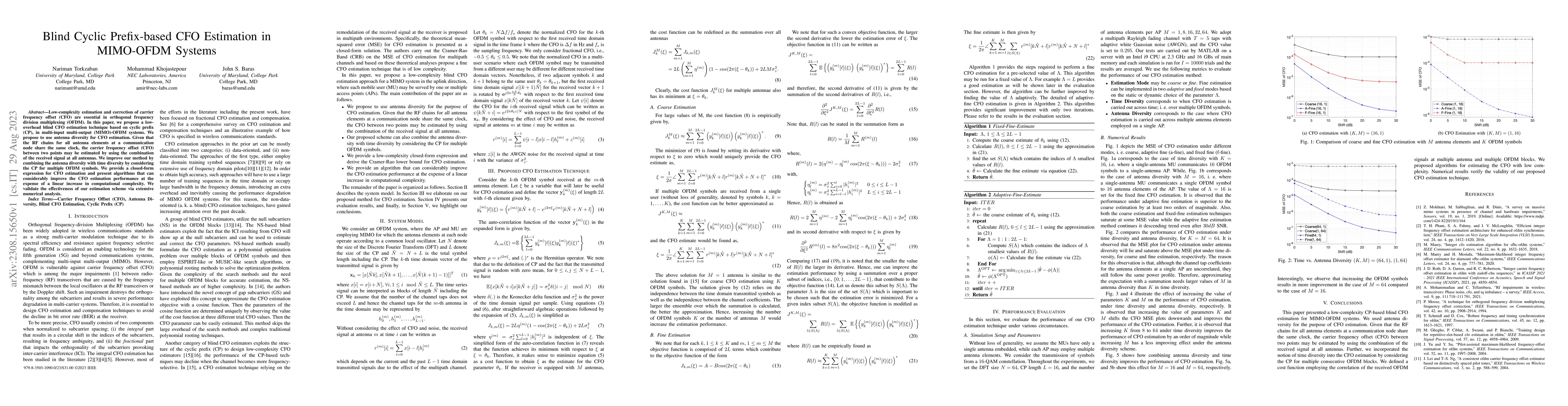 Thumbnail for Blind Cyclic Prefix-based CFO Estimation in MIMO-OFDM Systems