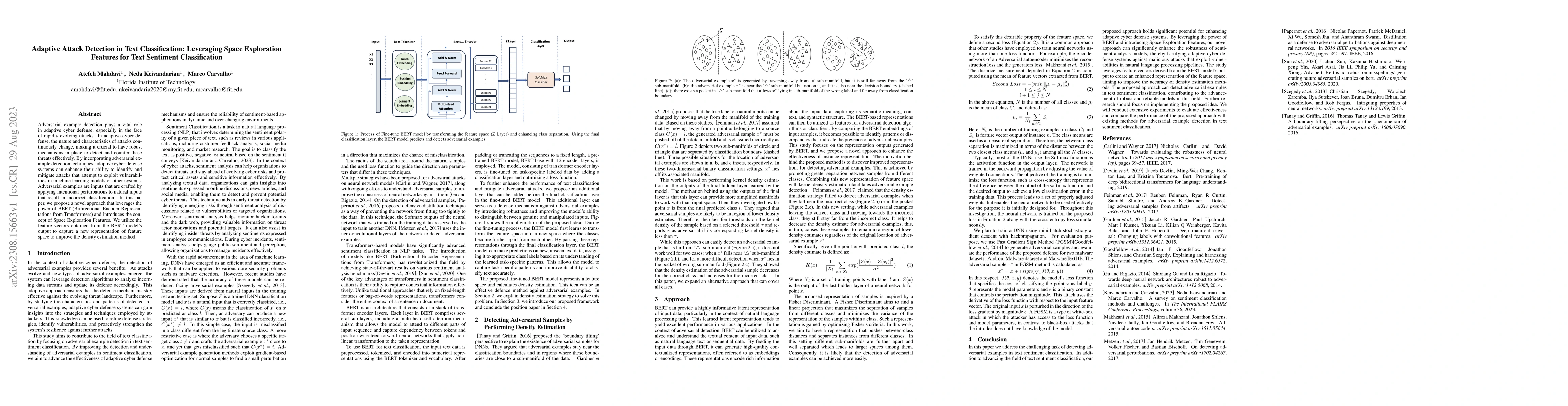 Thumbnail for Adaptive Attack Detection in Text Classification: Leveraging Space
  Exploration Features for Text Sentiment Classification