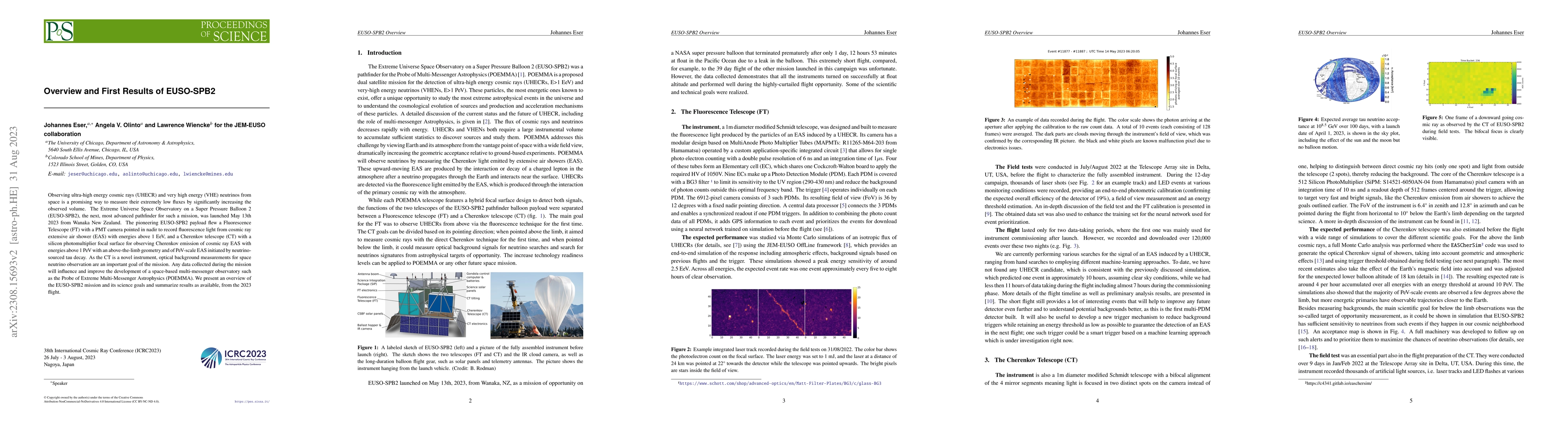 Thumbnail for Overview and First Results of EUSO-SPB2