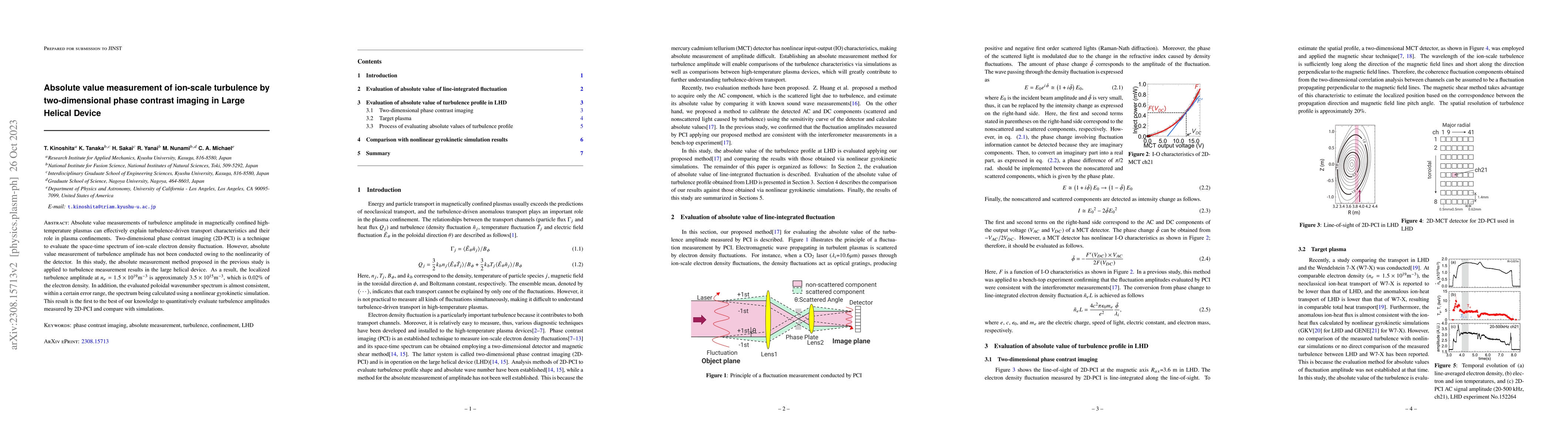 Thumbnail for Absolute value measurement of ion-scale turbulence by two-dimensional
  phase contrast imaging in Large Helical Device