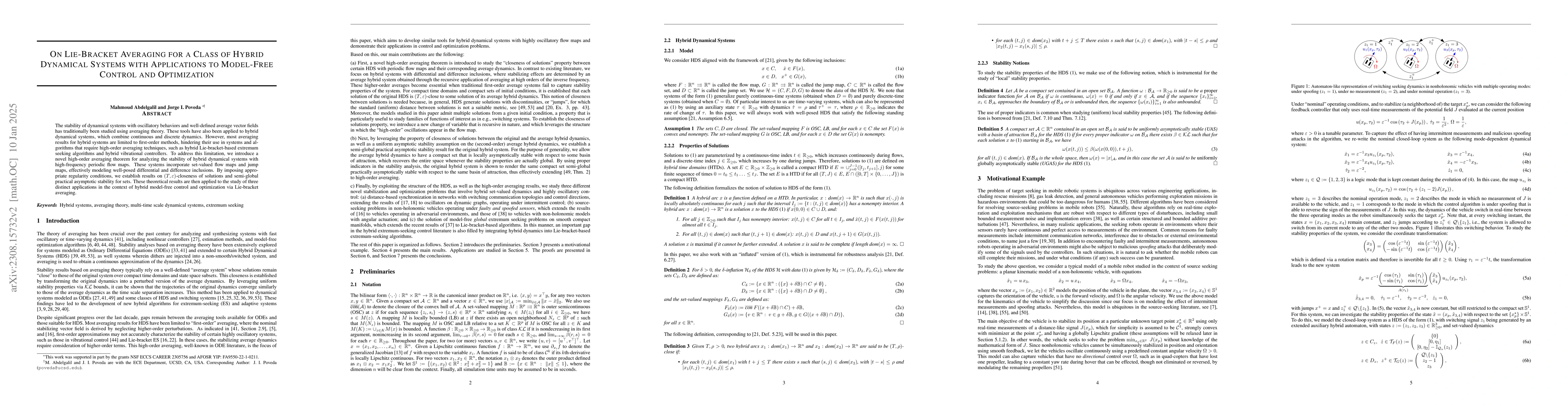 Thumbnail for On Lie-Bracket Averaging for a Class of Hybrid Dynamical Systems with
  Applications to Model-Free Control and Optimization
