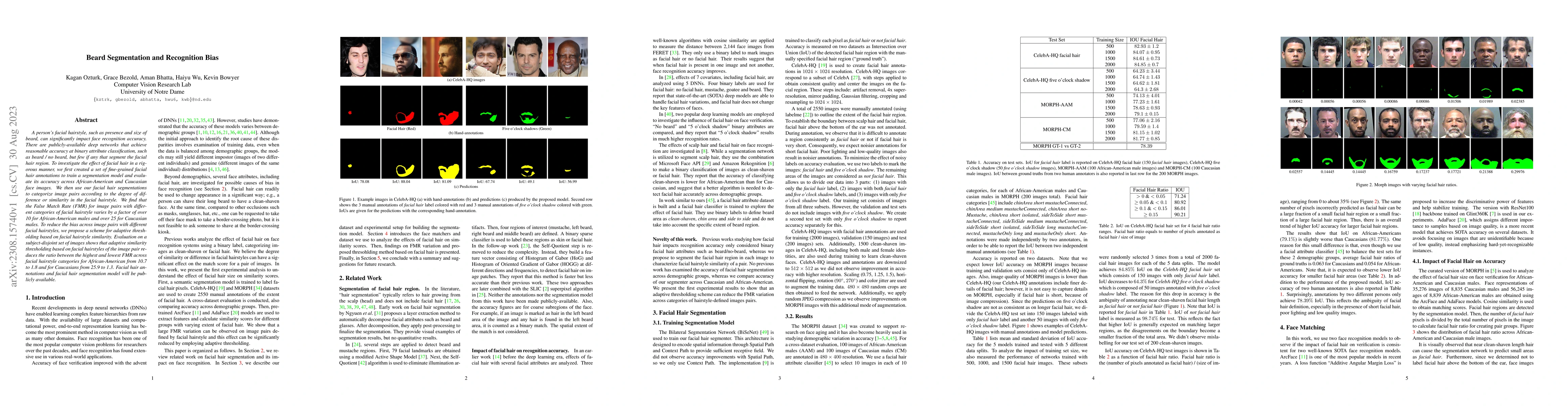 Thumbnail for Beard Segmentation and Recognition Bias