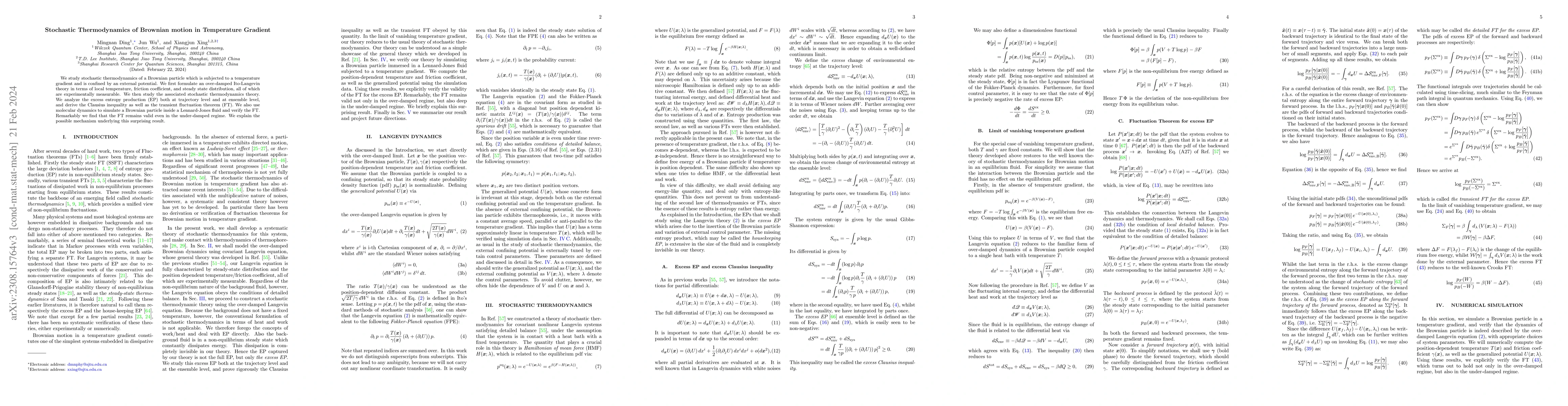Thumbnail for Stochastic Thermodynamics of Brownian motion in Temperature Gradient