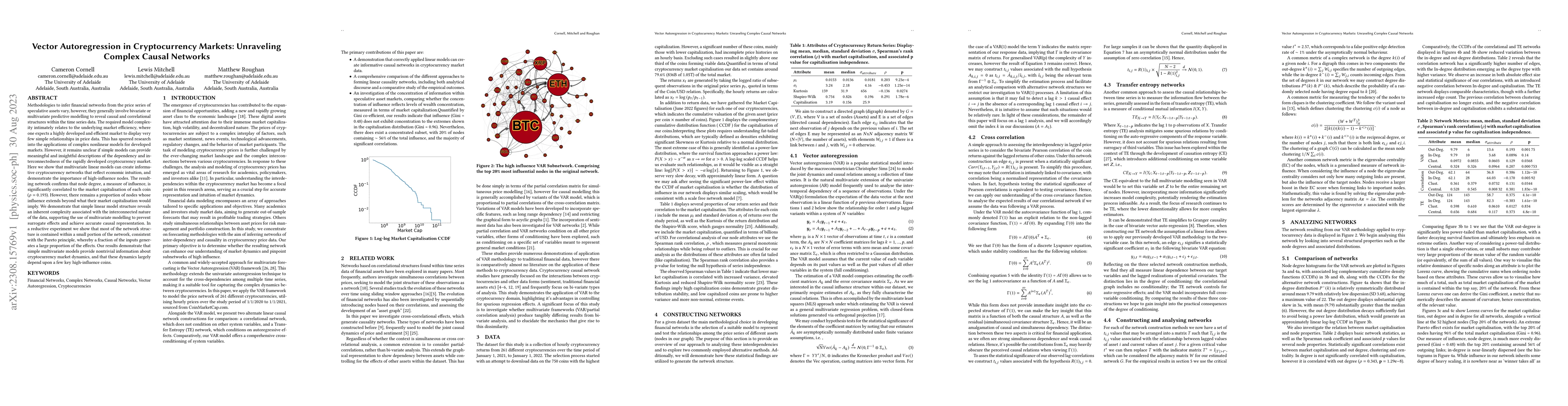 Thumbnail for Vector Autoregression in Cryptocurrency Markets: Unraveling Complex
  Causal Networks