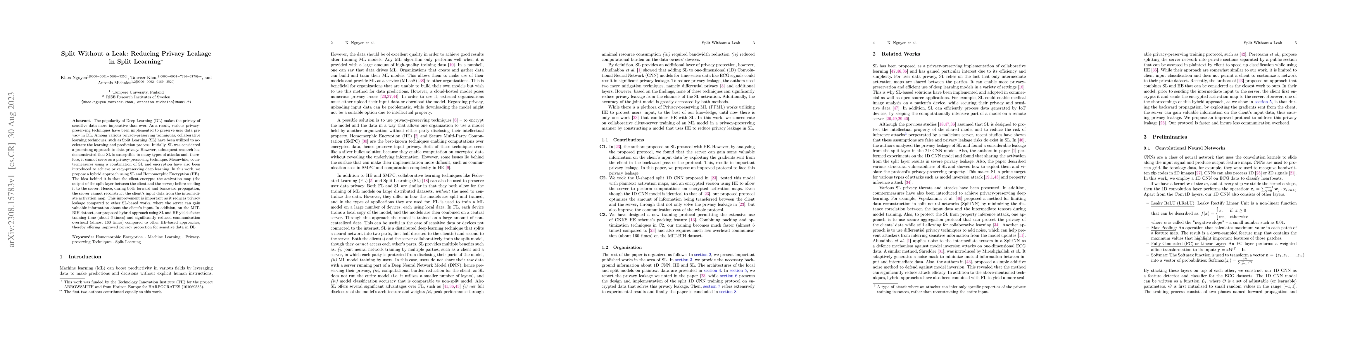 Thumbnail for Split Without a Leak: Reducing Privacy Leakage in Split Learning