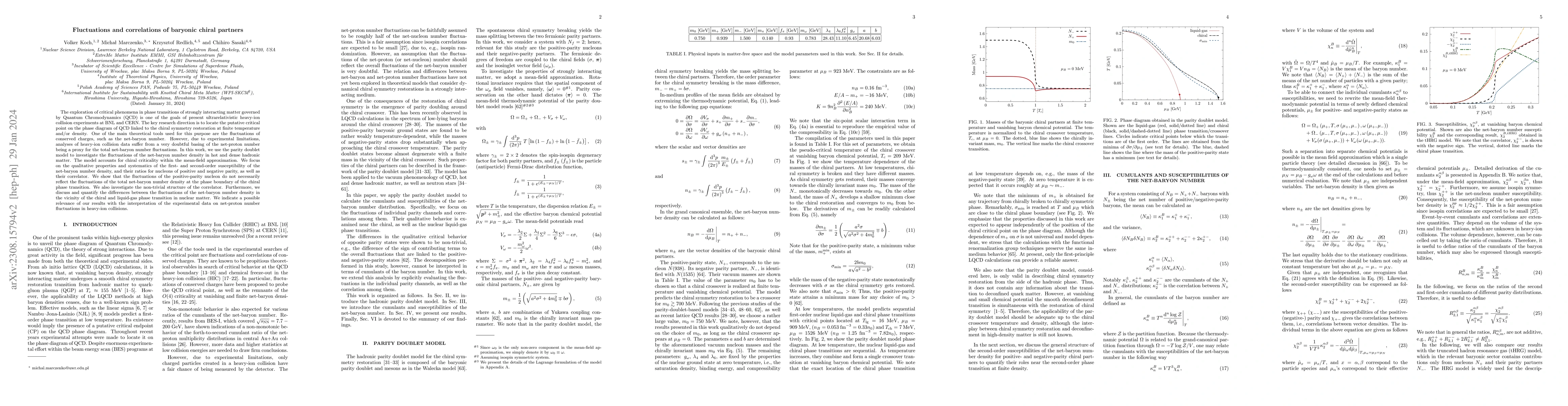 Thumbnail for Fluctuations and correlations of baryonic chiral partners