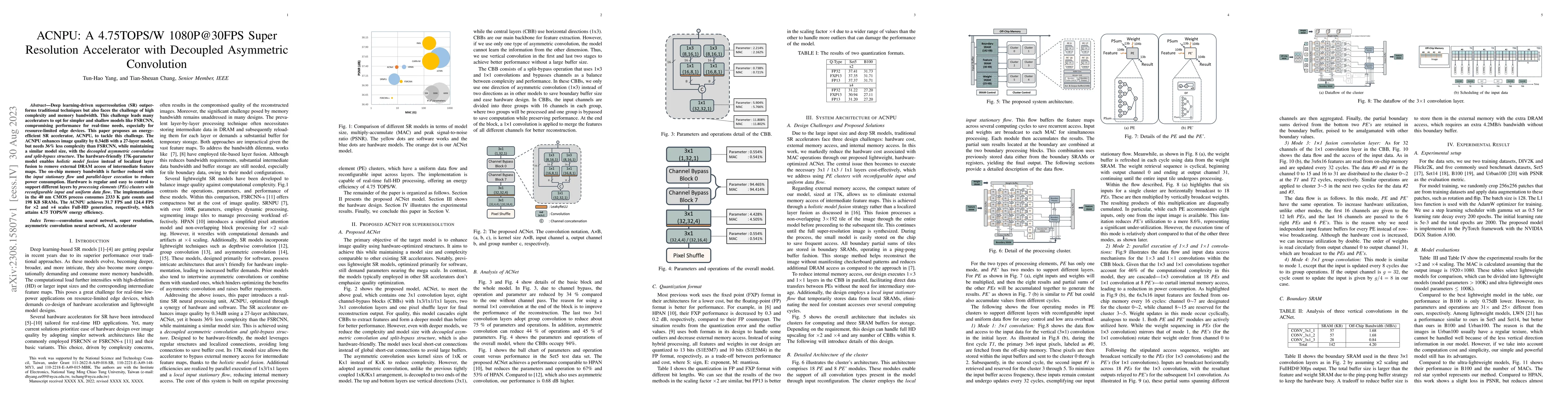 Thumbnail for ACNPU: A 4.75TOPS/W 1080P@30FPS Super Resolution Accelerator with
  Decoupled Asymmetric Convolution