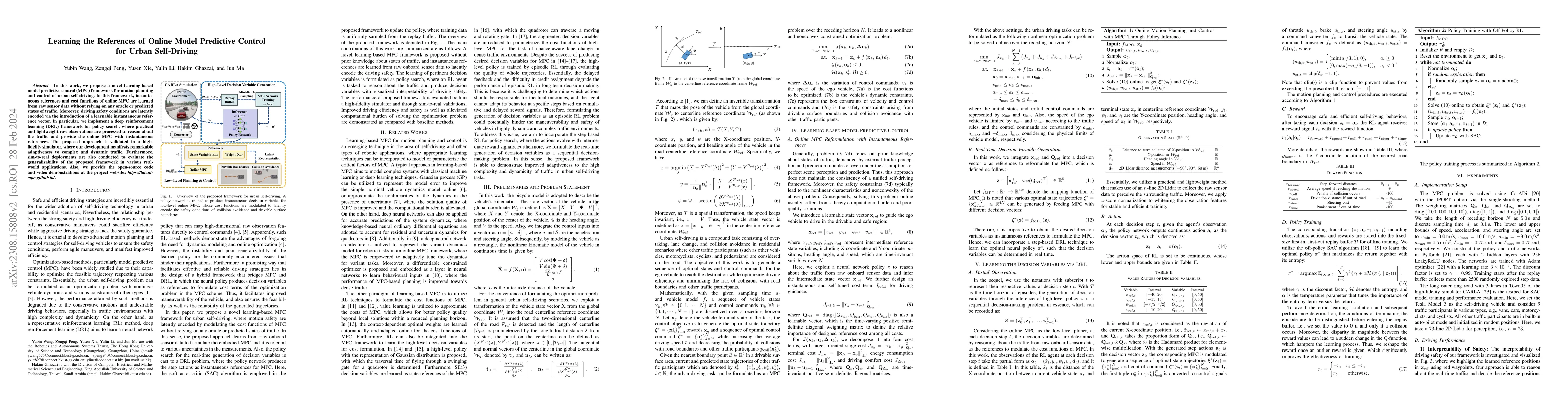 Thumbnail for Learning the References of Online Model Predictive Control for Urban
  Self-Driving
