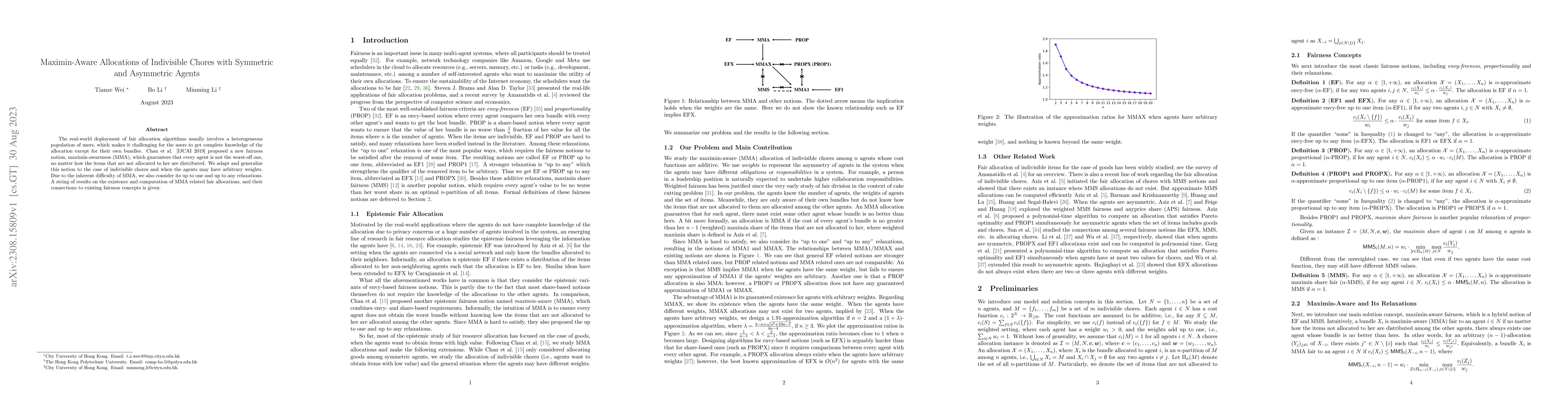 Thumbnail for Maximin-Aware Allocations of Indivisible Chores with Symmetric and
  Asymmetric Agents