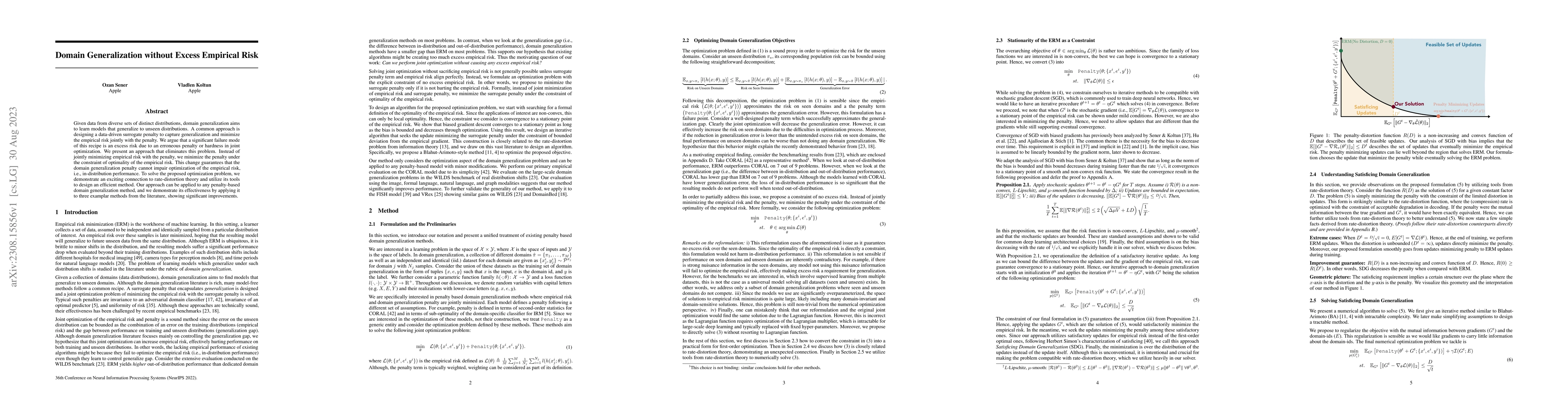 Thumbnail for Domain Generalization without Excess Empirical Risk