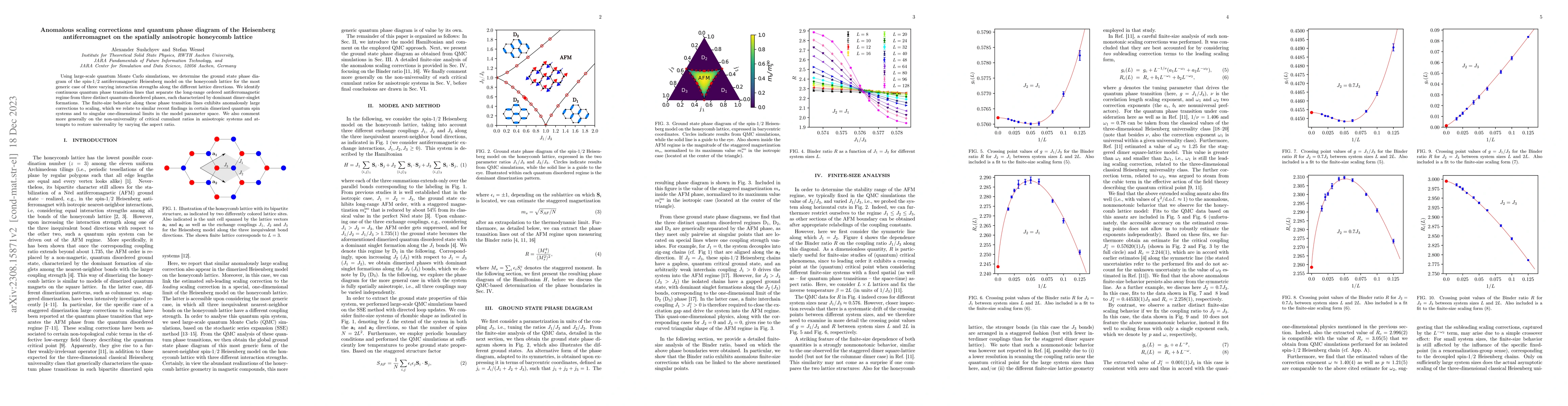 Thumbnail for Anomalous scaling corrections and quantum phase diagram of the
  Heisenberg antiferromagnet on the spatially anisotropic honeycomb lattice