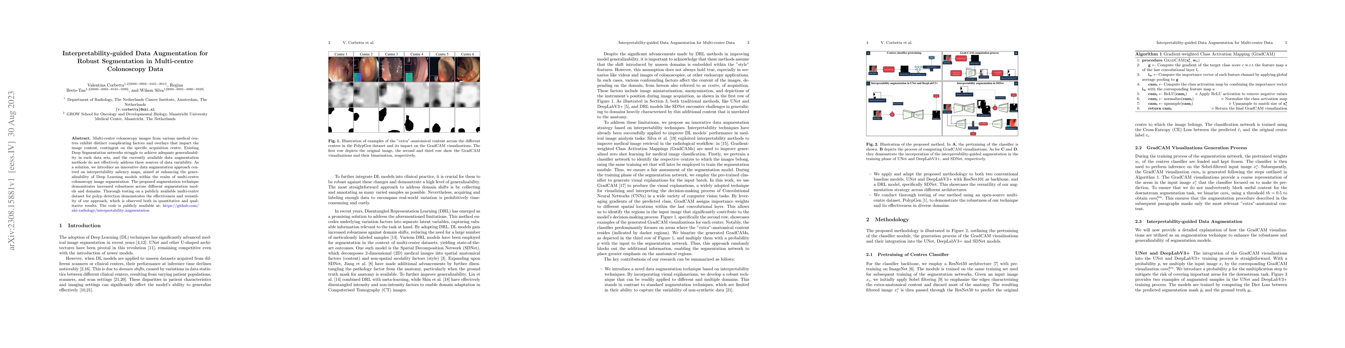 Thumbnail for Interpretability-guided Data Augmentation for Robust Segmentation in
  Multi-centre Colonoscopy Data