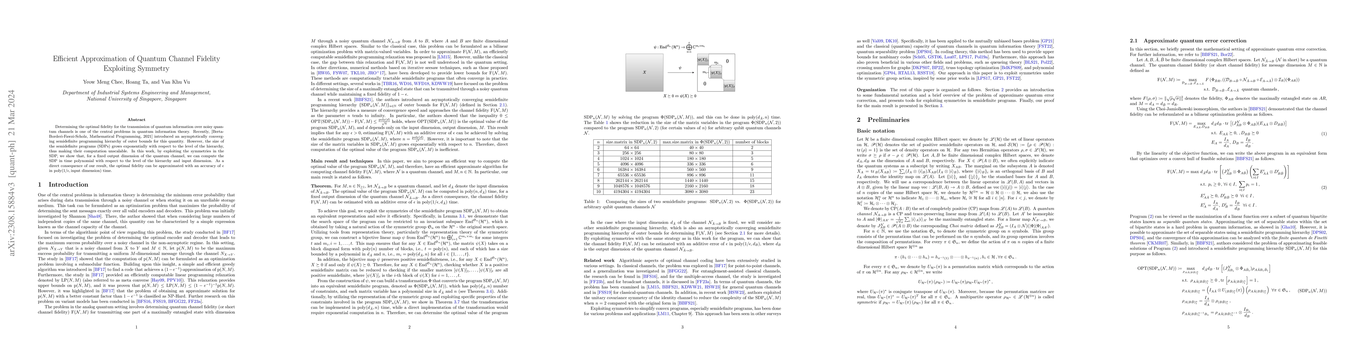 Thumbnail for Efficient Approximation of Quantum Channel Fidelity Exploiting Symmetry